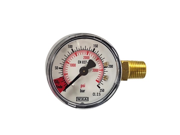 Manometer für CO2 Druckminderer 30/250bar